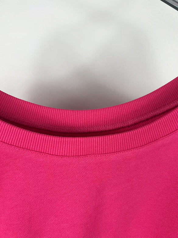 Balloon Sleeves Off-shoulder Ribbon Short Sweatshirt