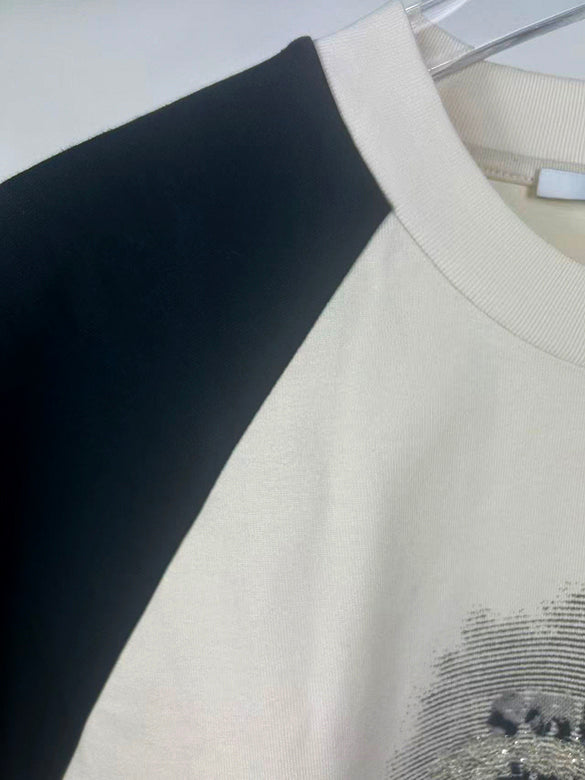 Beads Raglan Long Sleeves T-shirt