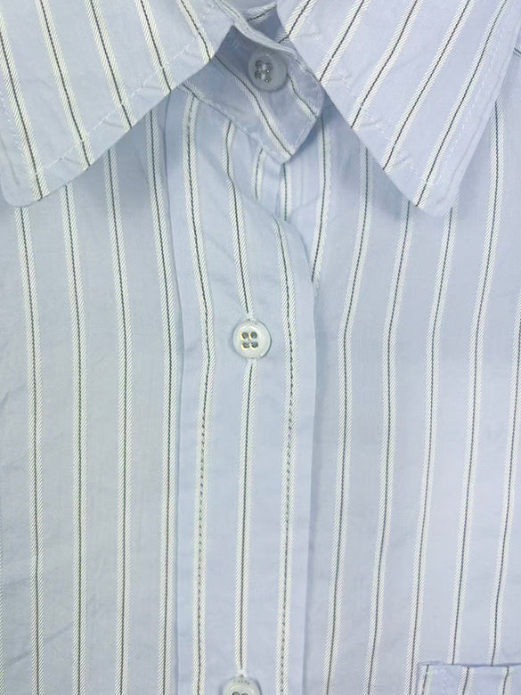Sequins Bear Design Stripe Shirt