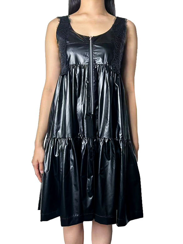 Glitter Lace Strap Gather Dress