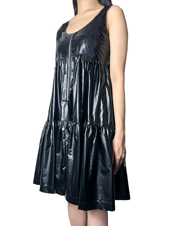 Glitter Lace Strap Gather Dress