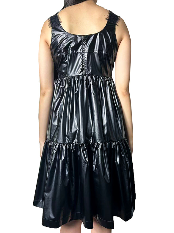 Glitter Lace Strap Gather Dress