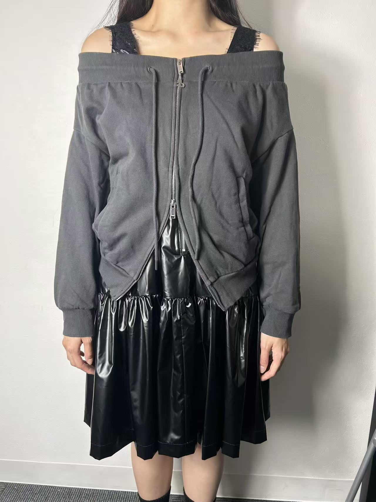 Glitter Lace Strap Gather Dress