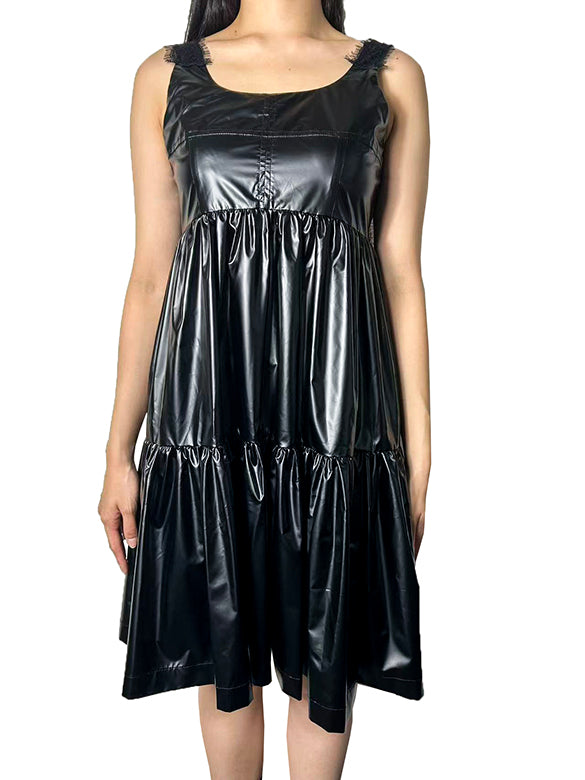 Glitter Lace Strap Gather Dress