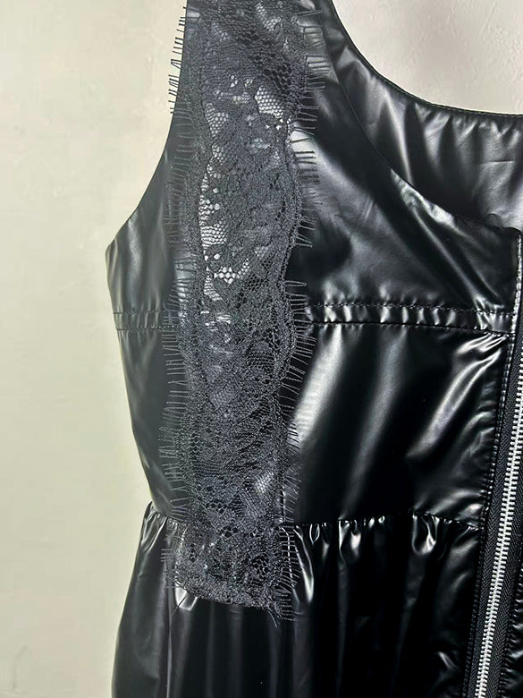 Glitter Lace Strap Gather Dress