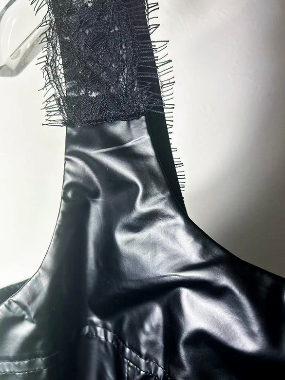 Glitter Lace Strap Gather Dress