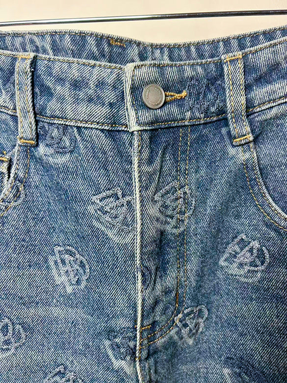 Monogram Design Denim Pants