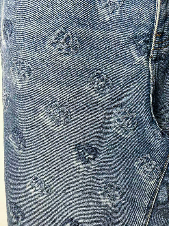 Monogram Design Denim Pants