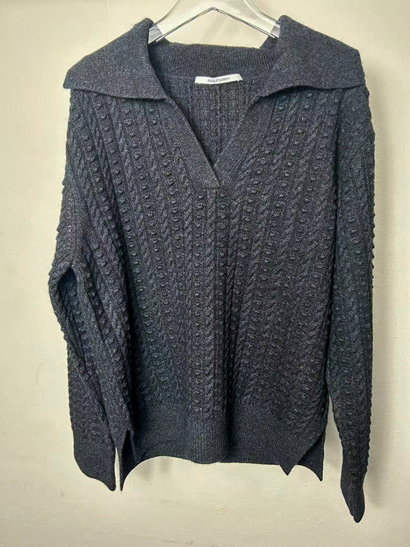 Collar Design Knitting Top