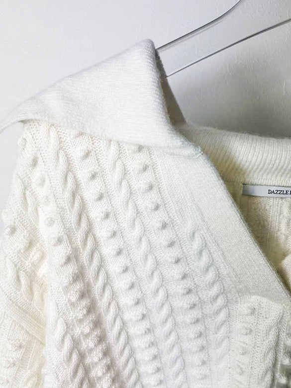 Collar Design Knitting Top