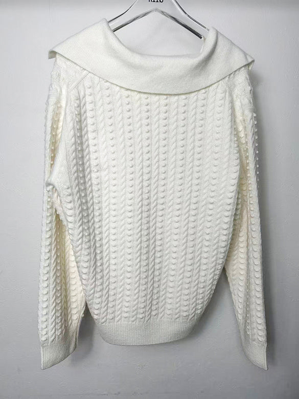 Collar Design Knitting Top