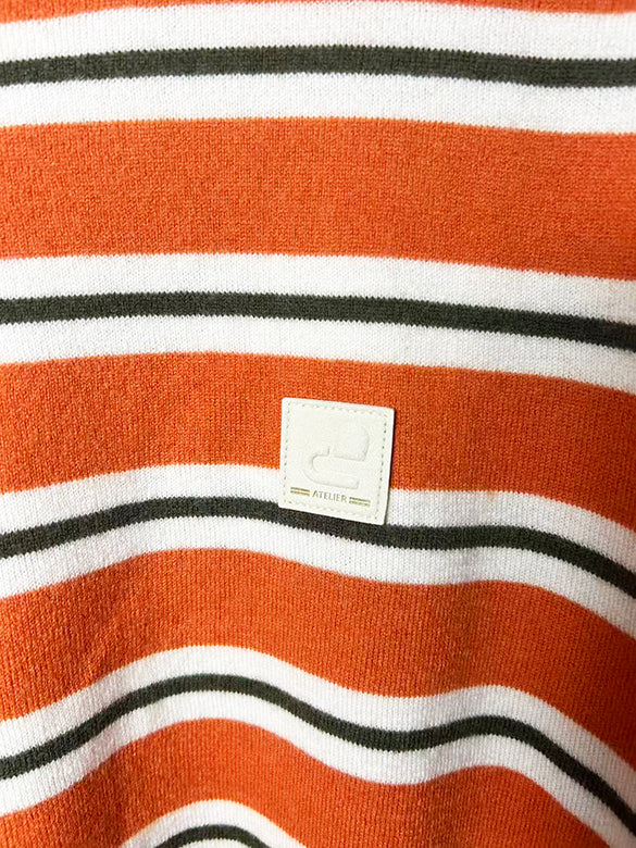 Retro-color Stripe Knit Top