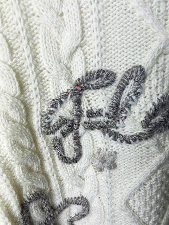 Mix Knitting Embroidery Top