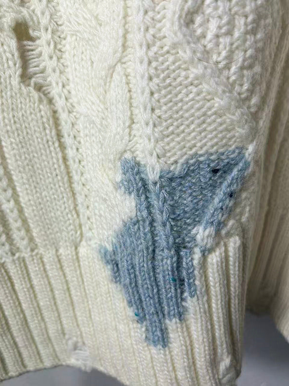 Mix Knitting Embroidery Top