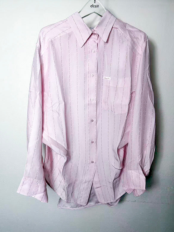 Letter Embroidery Stripe Shirt