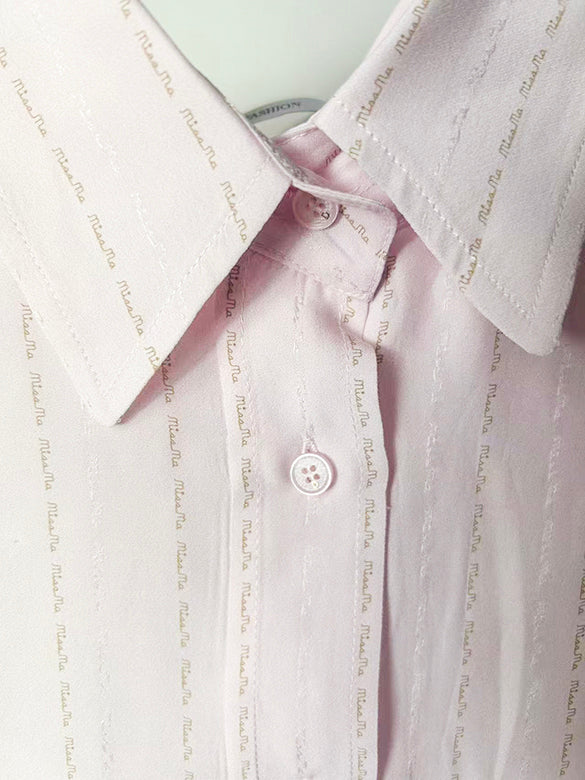 Letter Embroidery Stripe Shirt