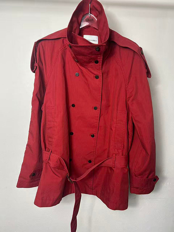 Red Half Trench-coat