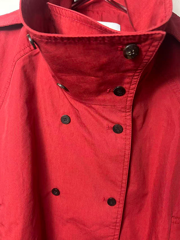 Red Half Trench-coat