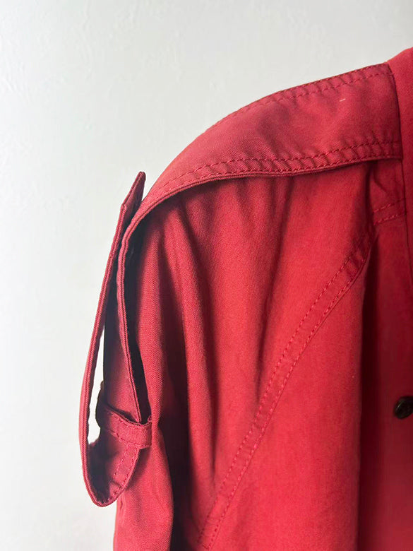 Red Half Trench-coat