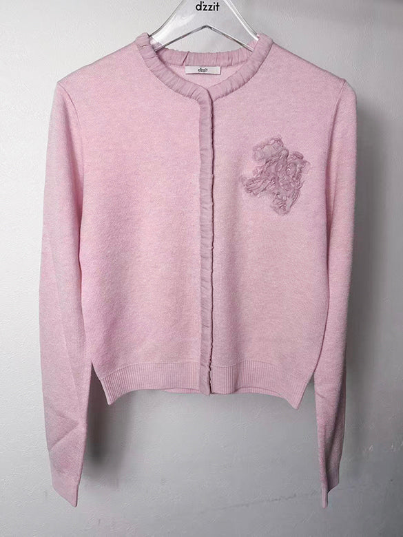 Pegasus Motif Knit Cardigan