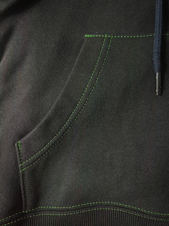 Bi-color Stitch Design Zipper Hoodie