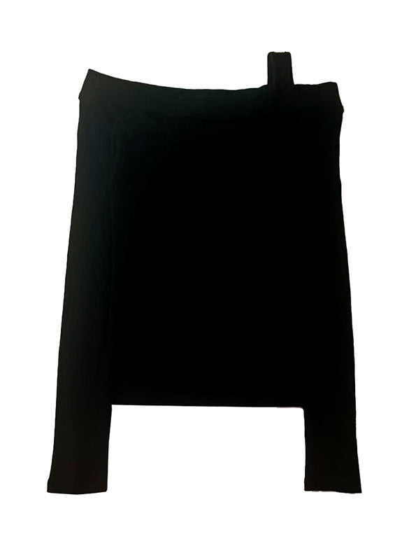Off-shoulder Cut-out Design Knit Top