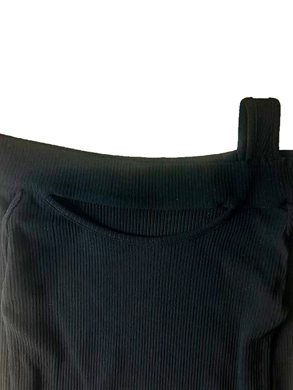 Off-shoulder Cut-out Design Knit Top