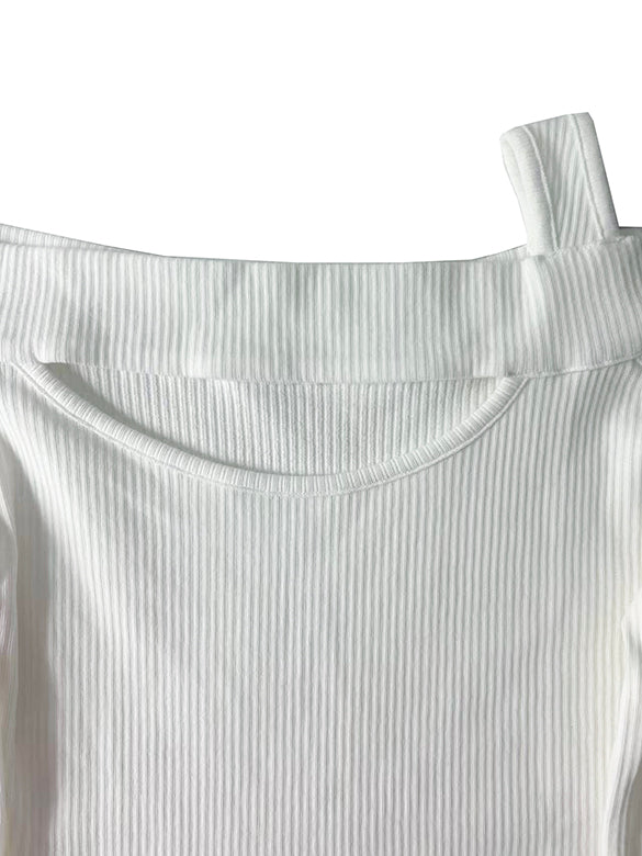 Off-shoulder Cut-out Design Knit Top