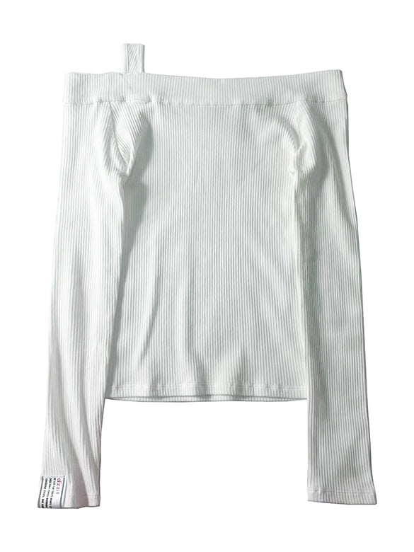 Off-shoulder Cut-out Design Knit Top