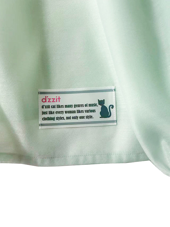 Puff-sleeves Bow-tie Sheer Blouse