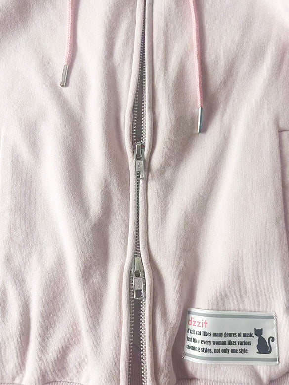 Off-shoulder Sweat Zipper Top