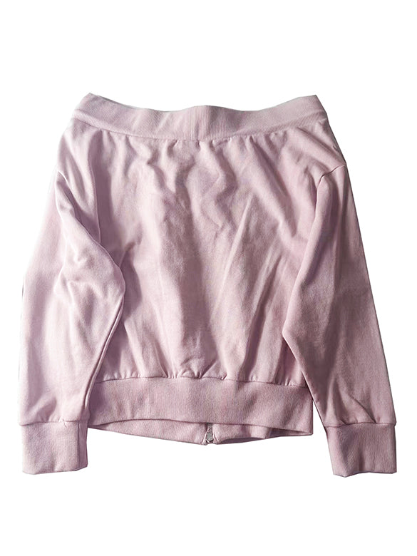 Off-shoulder Sweat Zipper Top