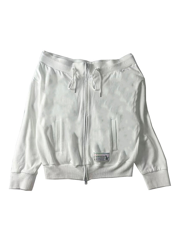 Off-shoulder Sweat Zipper Top