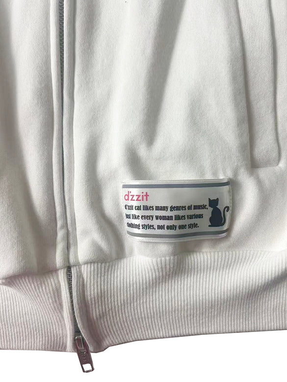 Off-shoulder Sweat Zipper Top