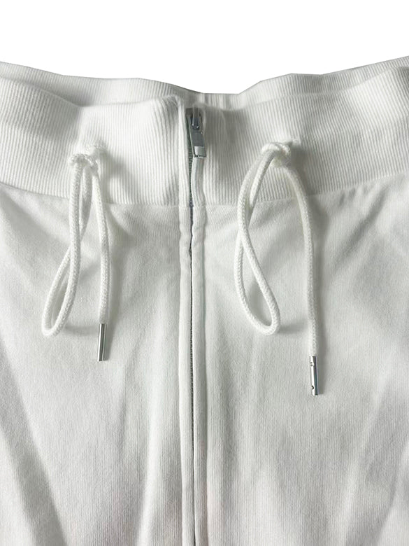 Off-shoulder Sweat Zipper Top
