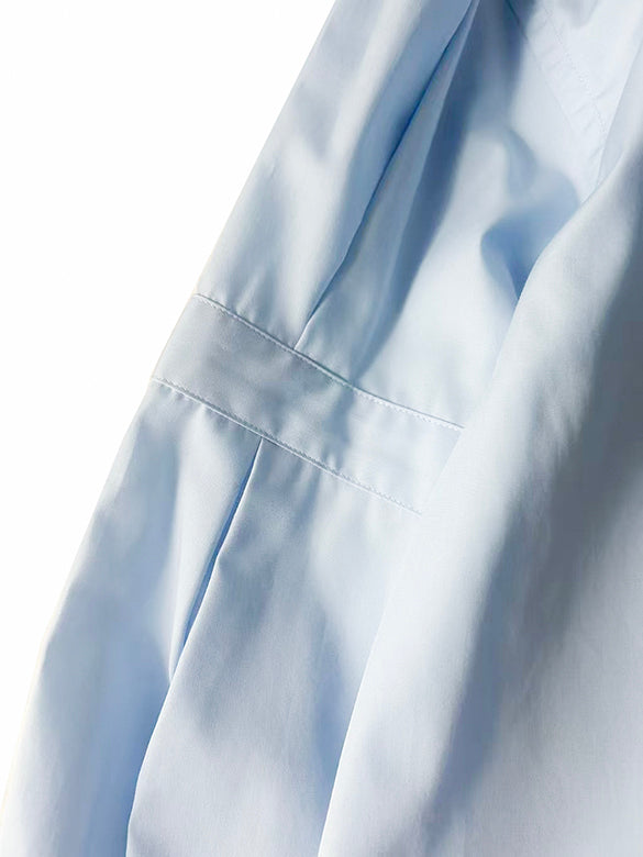 Tuck Design Sleeves Long Shirt Dress