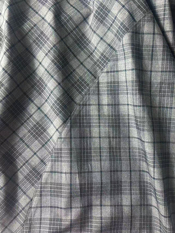 Lace Piping Plaid Design Skirt