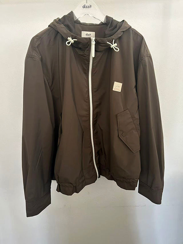 Sporty Hoodie Zipper Blouson