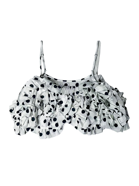 Polka Dot Frill Bustier