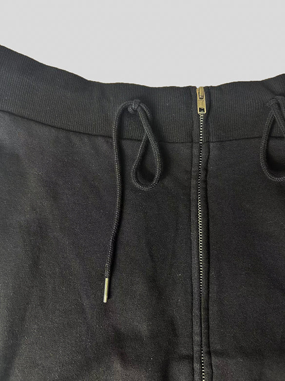 Off-shoulder Sweat Zipper Top
