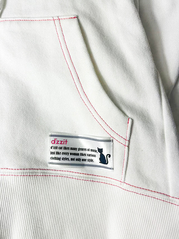 Bi-color Stitch Design Zipper Hoodie