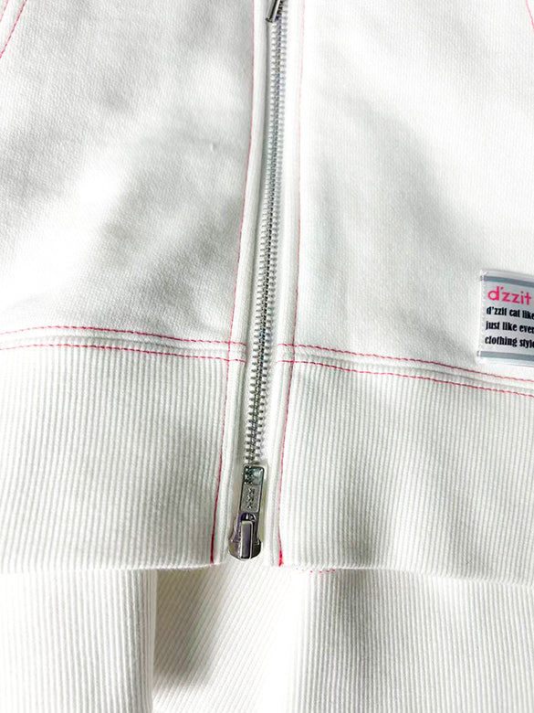 Bi-color Stitch Design Zipper Hoodie