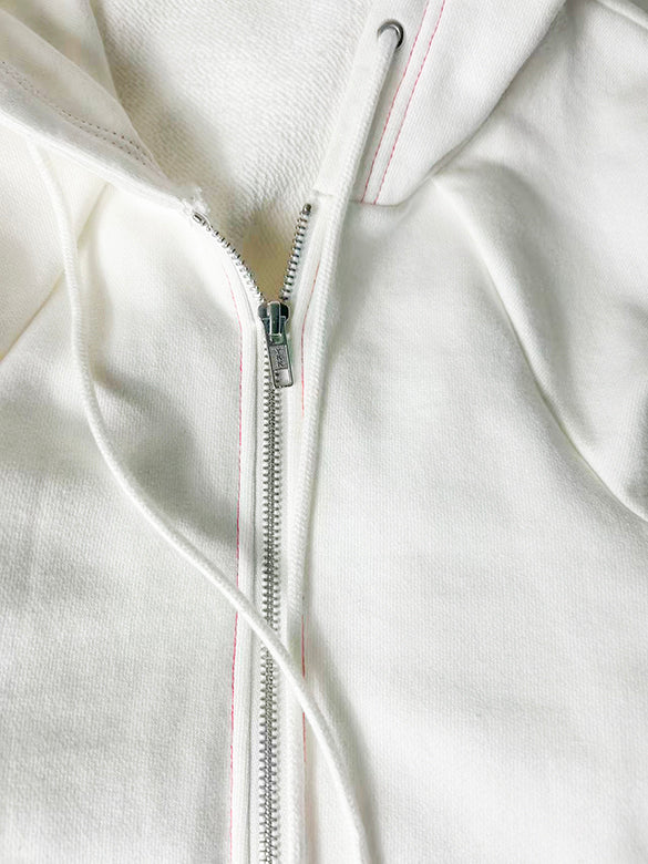 Bi-color Stitch Design Zipper Hoodie