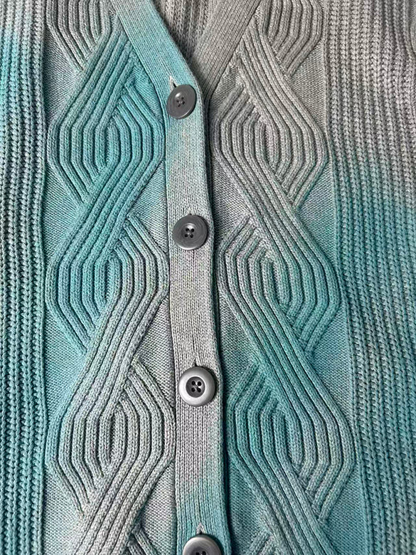 Spray Printed Knit Cardigan