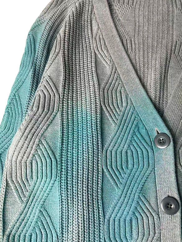 Spray Printed Knit Cardigan