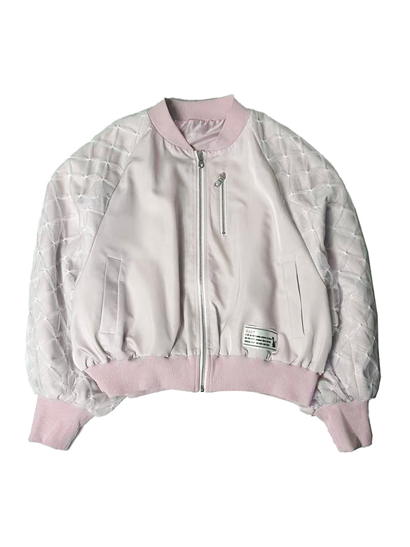 Ribbon Tulle Sleeves Blouson