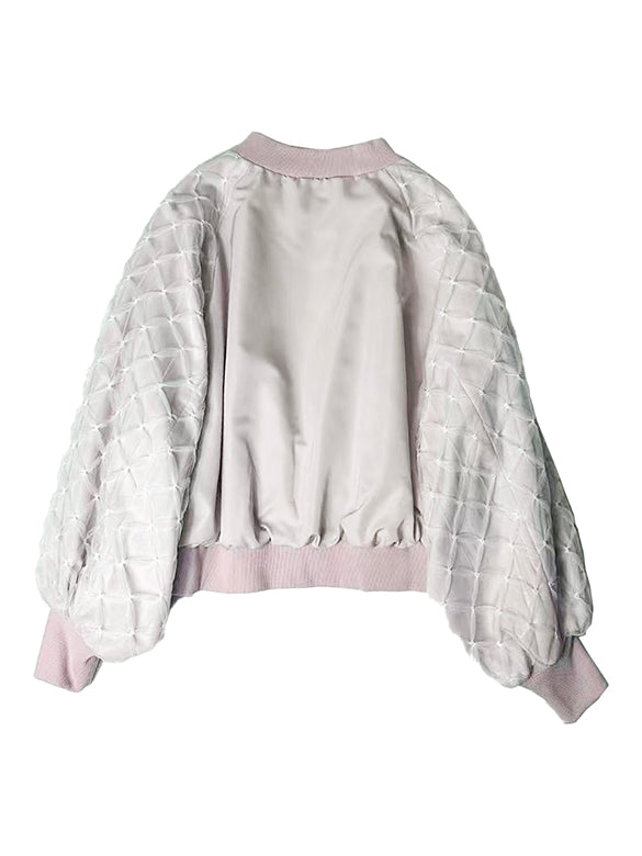 Ribbon Tulle Sleeves Blouson