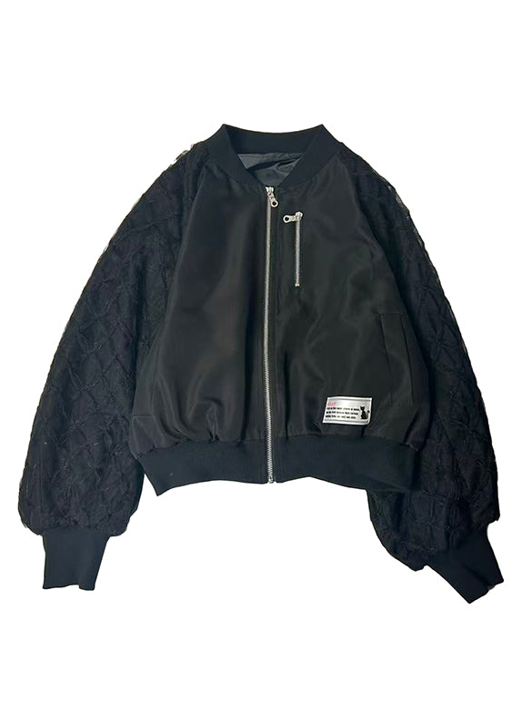 Ribbon Tulle Sleeves Blouson