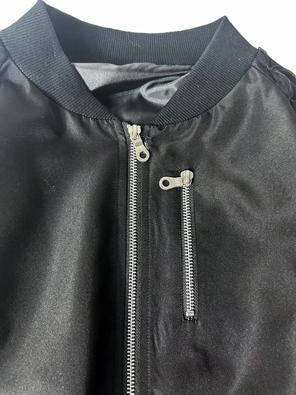 Ribbon Tulle Sleeves Blouson