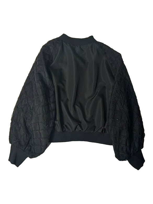 Ribbon Tulle Sleeves Blouson